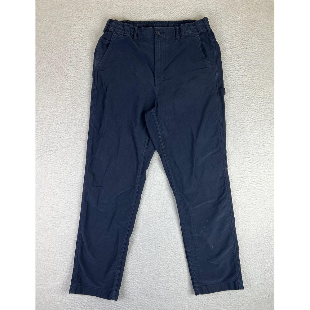 Uniqlo Mens‎ Small Blue Wide Fit Work Pants Elastic Waist Workwear 321-450277